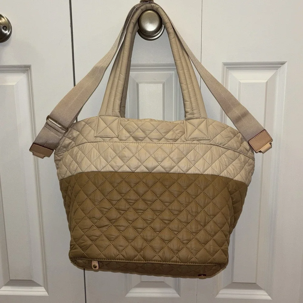 NEW MZ Wallace Buff/Caramel Medium Metro Tote Deluxe Quilted NWOT $275